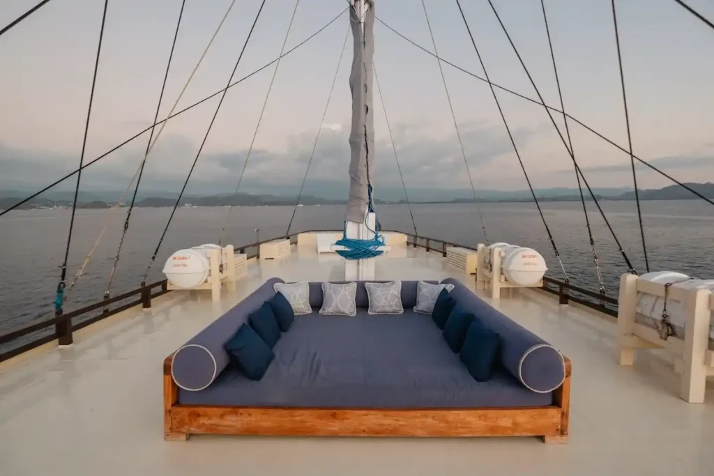 Chill Area on Cajoma V Phinisi Boat Charter | Liveaboard | Komodo Tour | Komodo Luxury