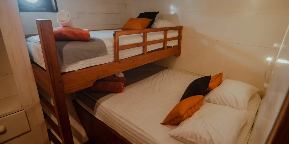 Komodo 1 & 2 Room in Sukha Sail Yacht Cruise Phinisi by Komodo Luxury