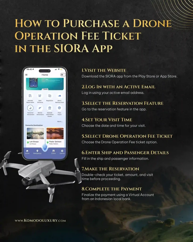How To Purchase A Drone Operation Fee Ticket In The Siora App | Komodo Luxury