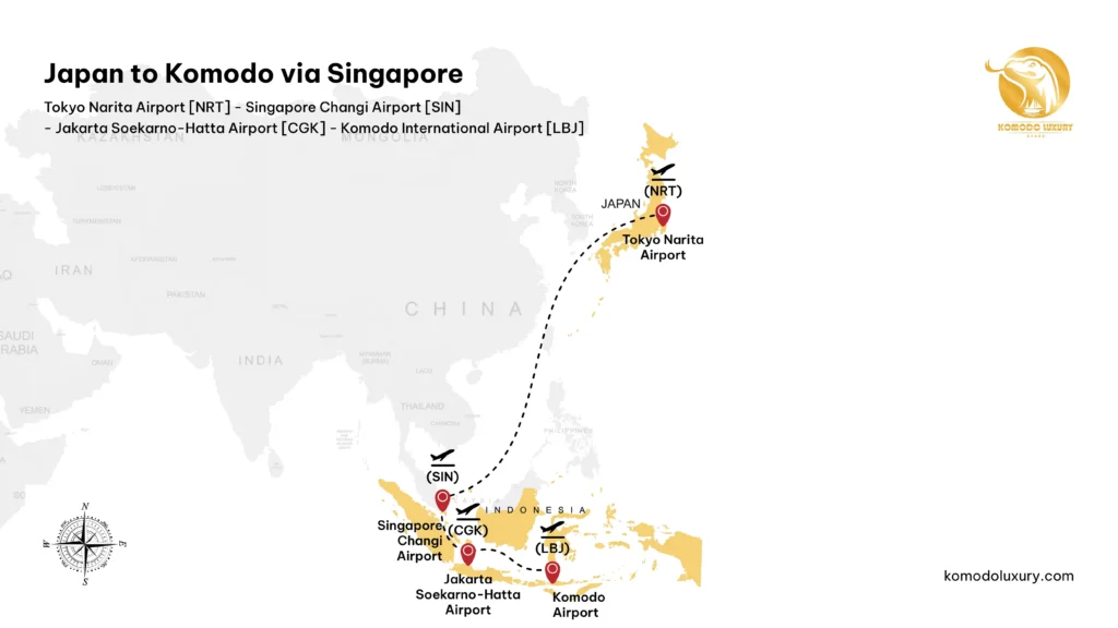 Japan to Komodo via Singapore | Map | Komodo Luxury