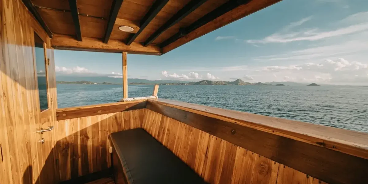 Master Cabin Balcony on Jofiel Phinisi | Komodo Island Tour | Komodo Luxury